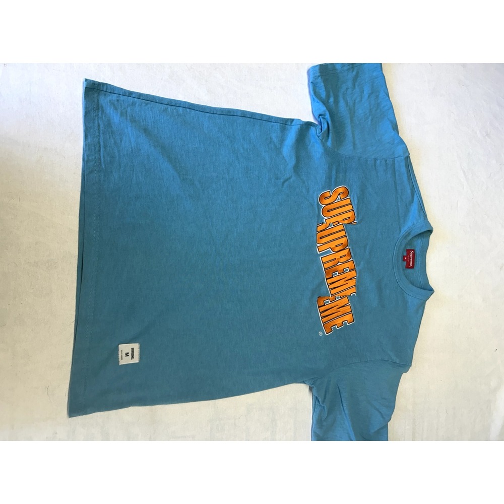 Supreme - Cut Embroidered logo Tee - Blue - Size: M
